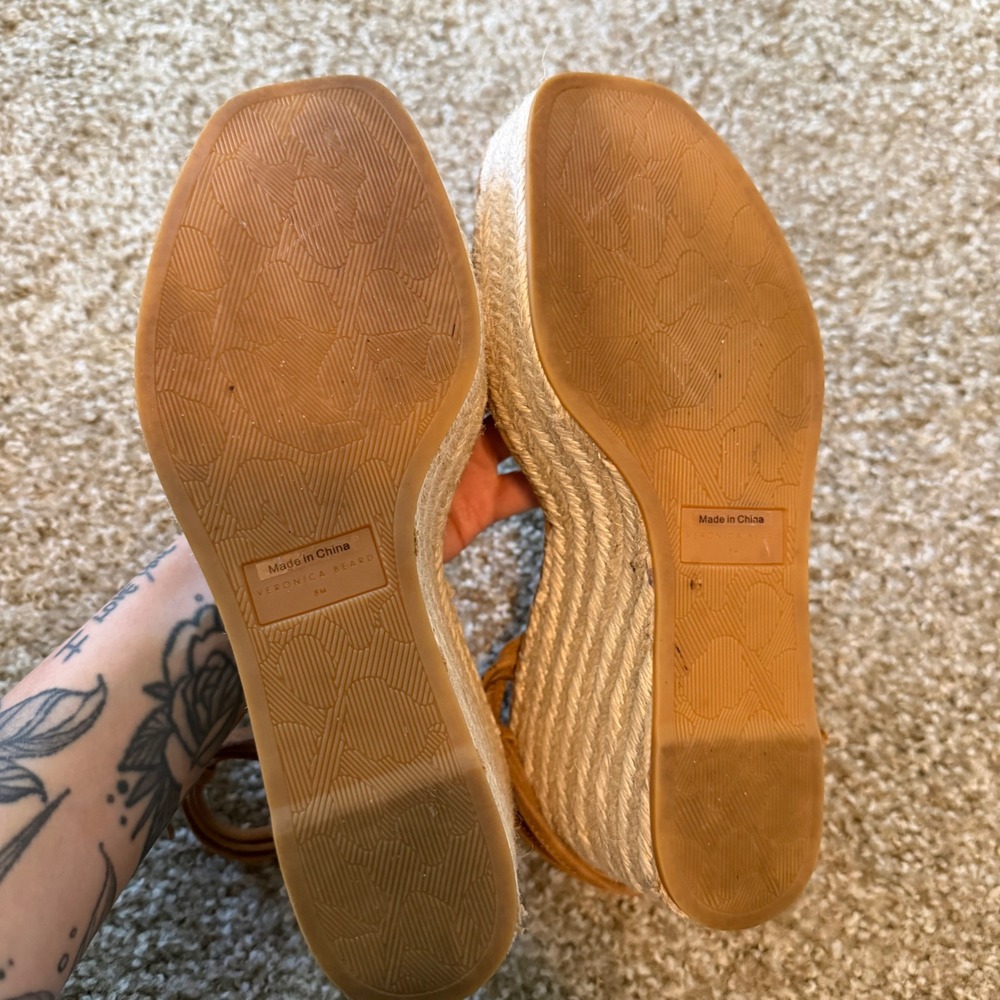 Veronica Beard Ravina Suede Espadrille wedge sandals 8 resort boho  vacation - Picture 8 of 8